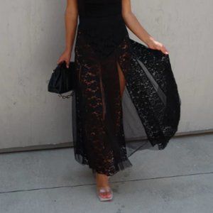 Lace Midi Skirt